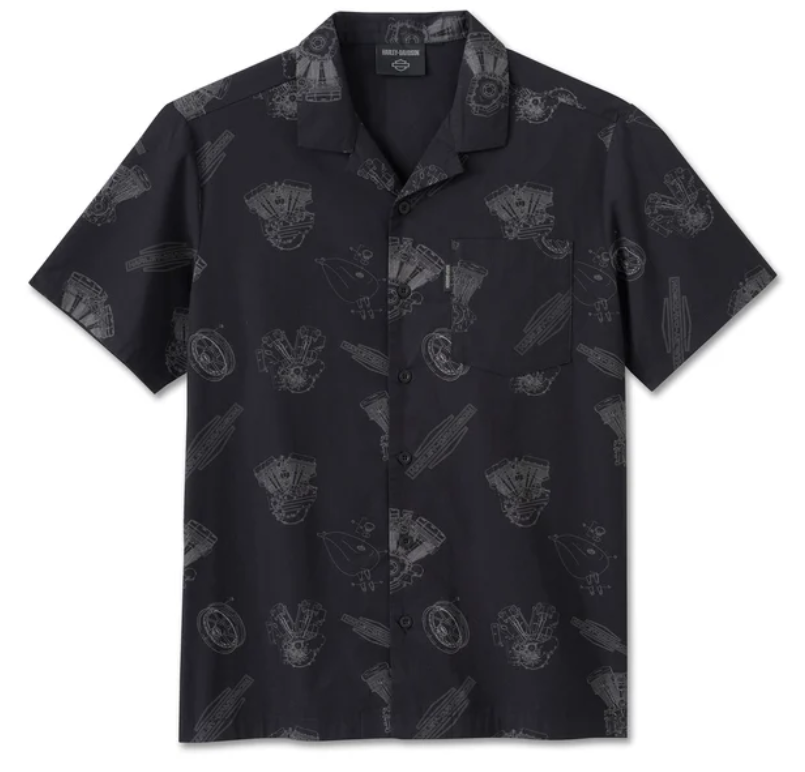 Harley Davidson Engine Aloha Short Sleeve Shirt Herren Harley Davidson