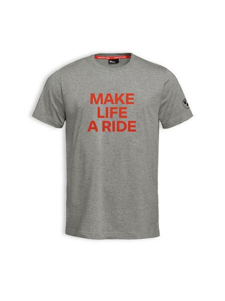 BMW Herren T-Shirt Make Life a Ride Grau Melange