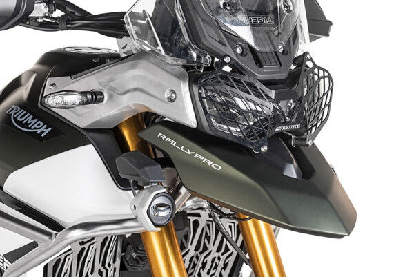 Scheinwerferschutz schwarz mit Schnellverschluss für Triumph Tiger 900 Rally *OFFROAD USE ONLY*
