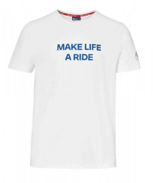 BMW Motorrad T-Shirt Herren Make Life A Ride Schriftzug Weiß