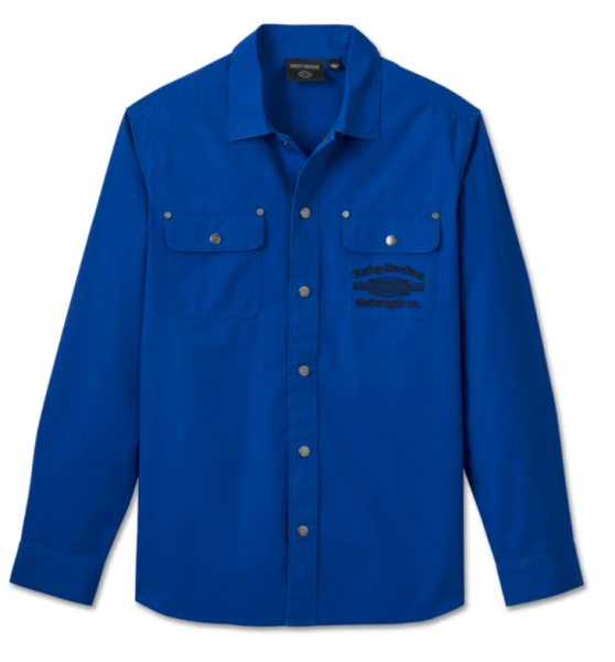 Harley Davidson Worker Long Sleeve Overshirt Blau