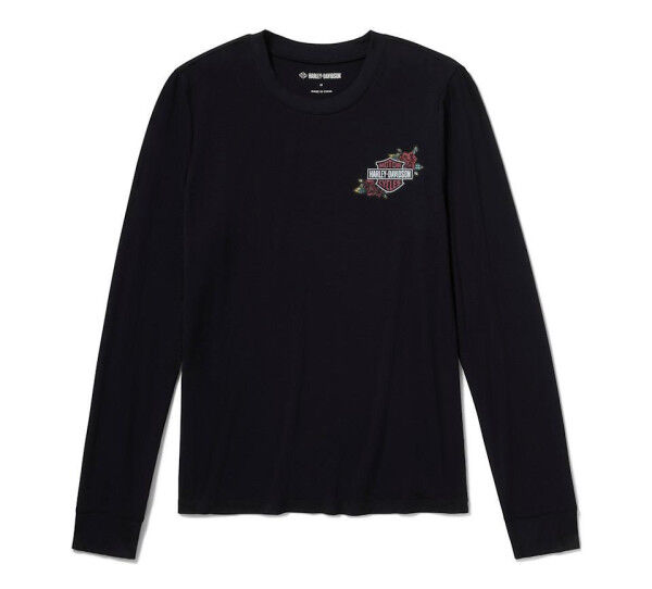 Harley Davidson Serpent Rose Bling Top - Harley Black