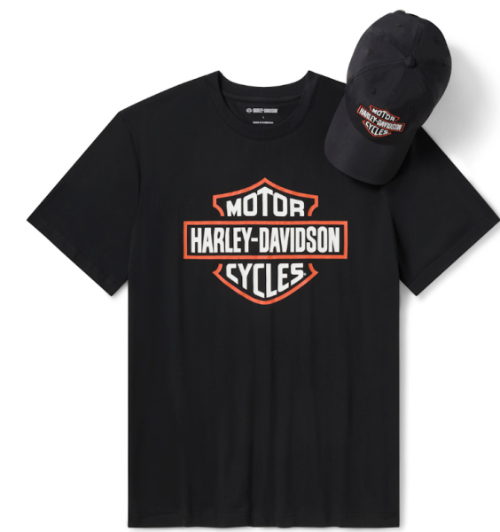 H-D Geschenkset für Herren: Bar & Shield Hut & T-Shirt