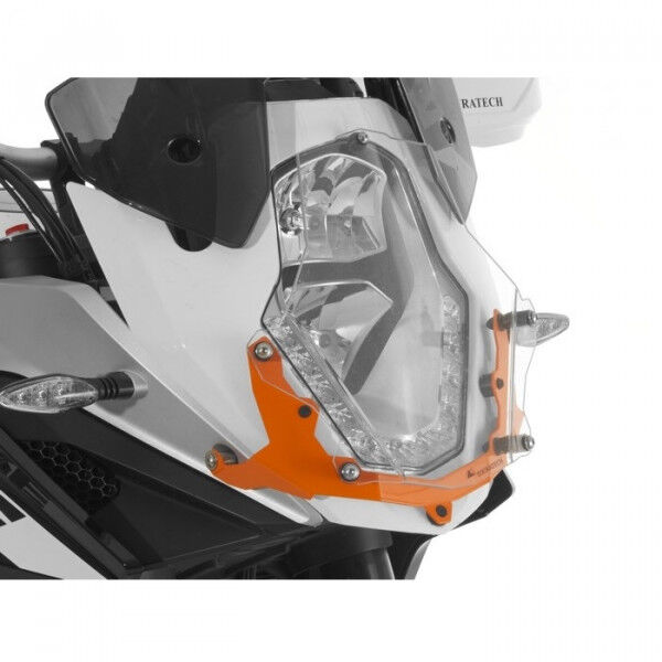 Scheinwerferschutz Makrolon mit Schnellverschluss, Halter orange, für KTM 1050 Adventure/ 1090 Adven