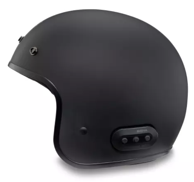 3/4 Offener Motorradhelm – Flat Leder Design Mit Blasenschild, DOT-zugelassen