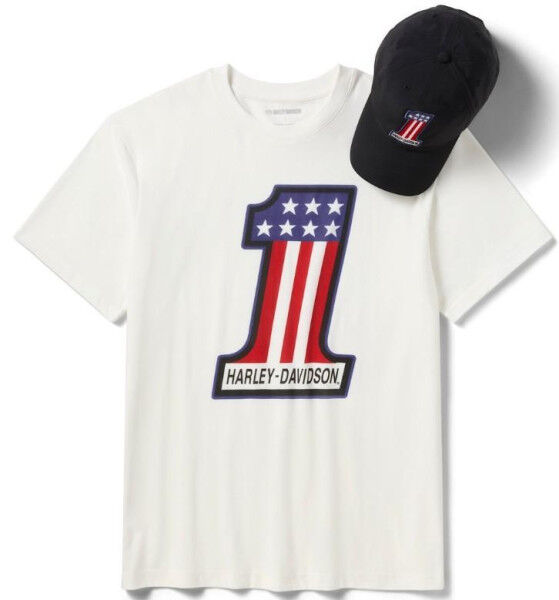 Harley Davidson #1 Hat & Tee Gift Set für Herren