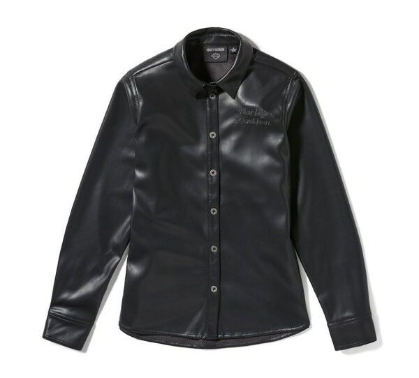 Harley Davidson Metallic Dagger Faux Leather Shirt