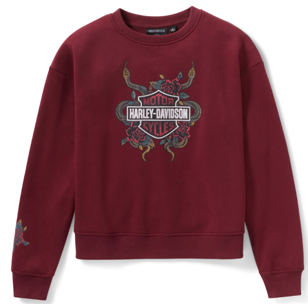Harley Davidson Serpent Rose Bling Fleece