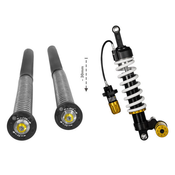 Touratech Suspension Tieferlegung SET um -30mm Cartridge Kit und Federbein Typ Extreme2 für BMW R12 