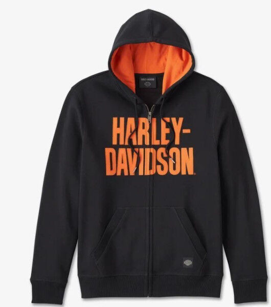 Harley Davidson Bar Font Zip-Up Hoodie