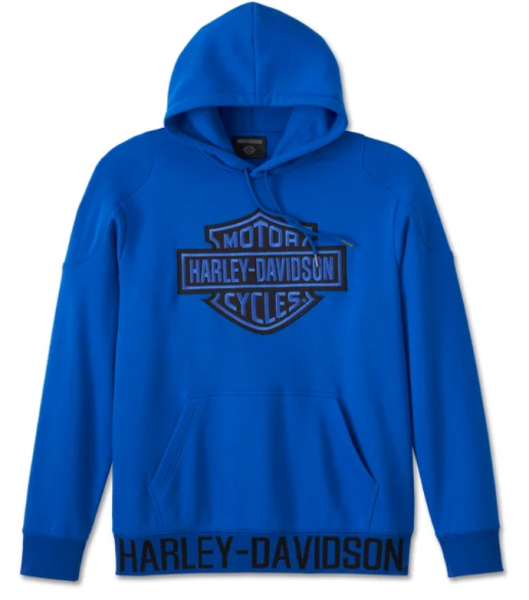 Harley Davidson Start Your Engines Bar&Shield Hoodie Herren Blau
