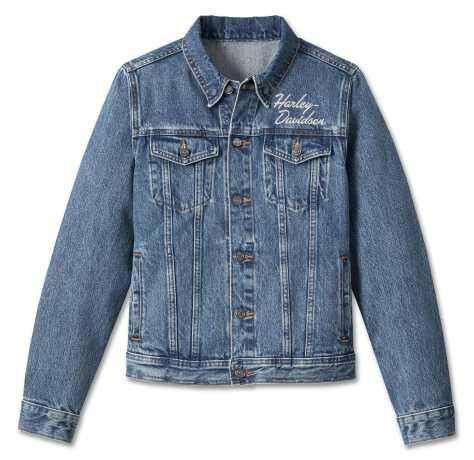 Harley Davidson Damen Jeansjacke Essential Bar & Shield blau