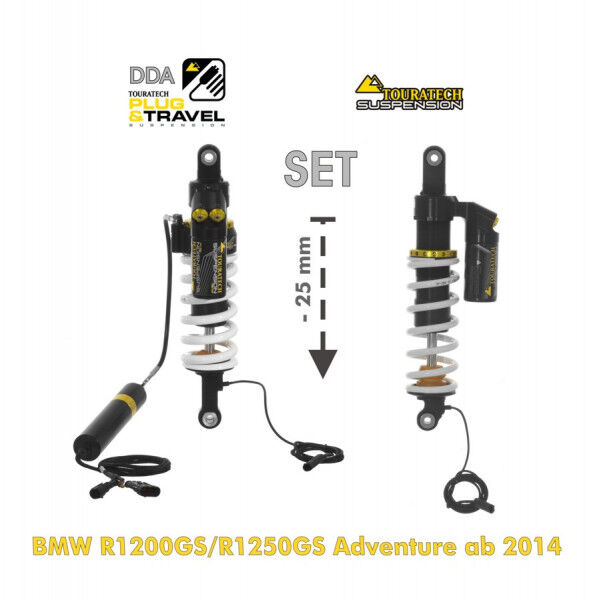 Touratech Suspension FAHRWERK-SET Plug & Travel Tieferlegung -25mm für BMW R1200GS/R1250GS Adventure