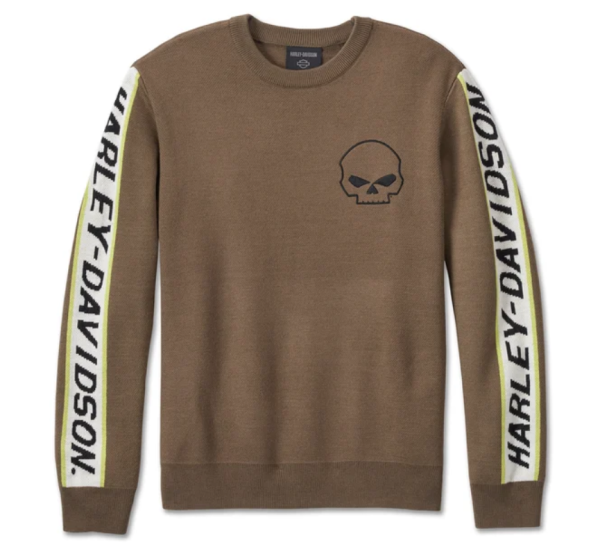 Harley Davidson Willie G Skull Viper Sweater für Herren - Stone Gray