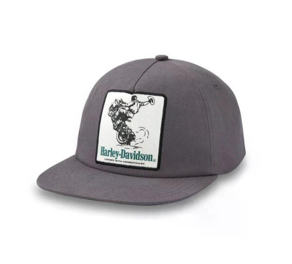 Harley Davidson Cowboy 5-Panel Strapback Cap - Blackened Pearl