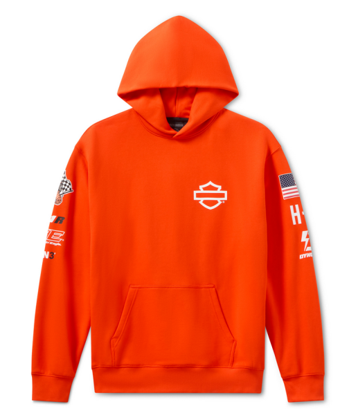 Harley Davidson Factory Racing Fast Johnnie Crewneck Sweatshirt - Orange
