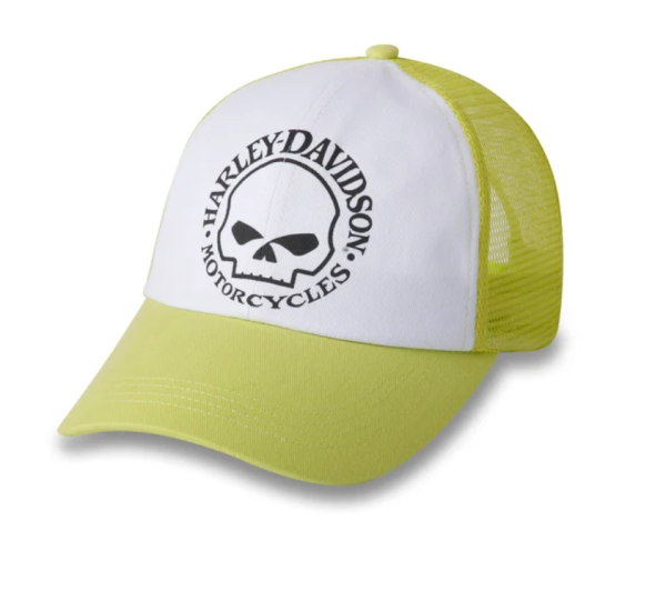 Harley Davidson Willie G Skull Trucker Cap Wild Lime