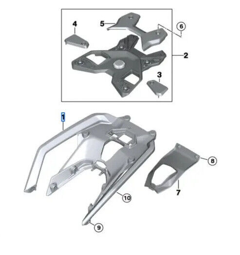 BMW Motorrad R1300RS Adv. Topcasehalter Aluminium-Topcase