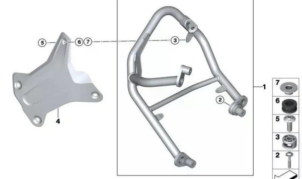 BMW Motorrad R1300GS Blende Motorschutzbügel Rechts