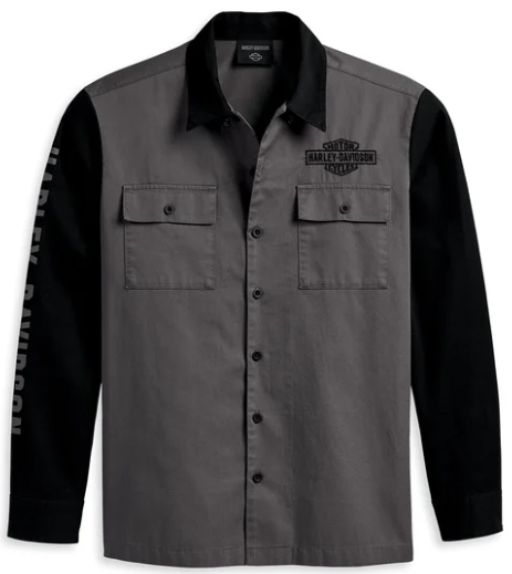 Harley Davidson Mechanic Shirt für Herren - Colorblock-Design 96135