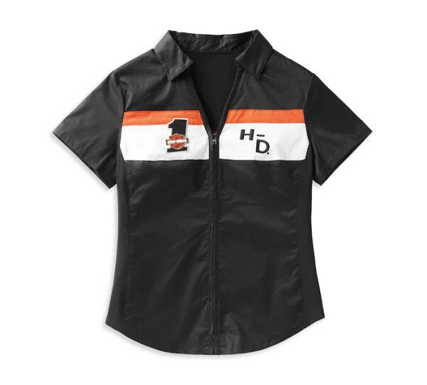 Harley Davidson Crew Stripe Zip Front Shirt für Damen 99114-22VW