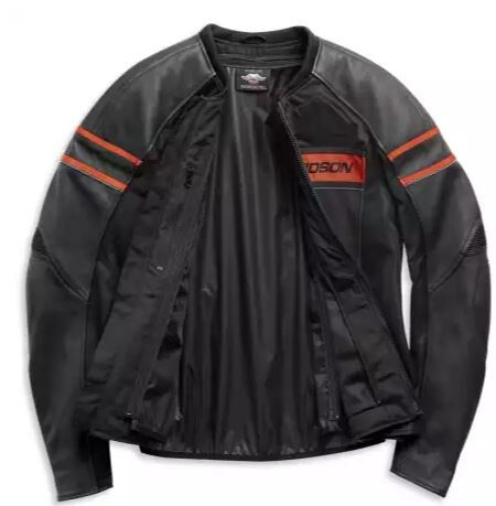 Harley-Davidson Herren Lederjacke Motorrad H-D Brawler Schwarz 98004-21EH