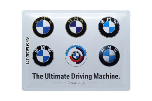 Wunderlich Blechschild »BMW Logo Evolution« 40 x 30 cm von Nostalgic Art
