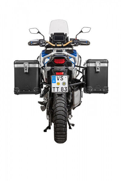 ZEGA Pro Koffersystem And-Black 38/45 Liter mit Edelstahlträger schwarz für Honda CRF1100L Adventure