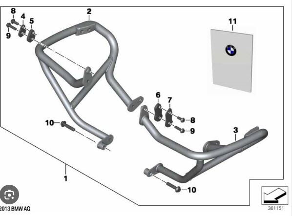 BMW Motorschutzbügel Edelstahl Links 77148557607