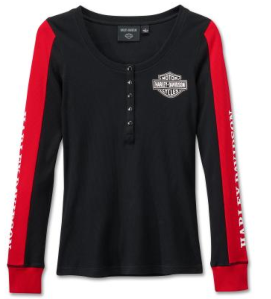 Harley Davidson Damen Sweatshirt Schwarz Rot