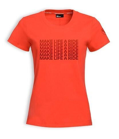 BMW Damen T-Shirt Make Life A Ride Rot