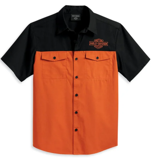 Harley Davidson Staple Colorblock Hemd für Herren - Colorblock-Desig