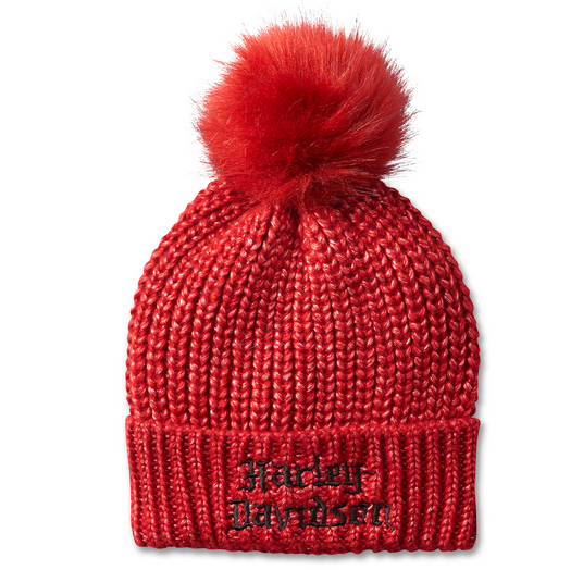 Harley Davidson Old English Pom Beanie