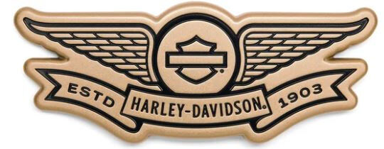 Harley Davidson Gold Winged Bar &amp; Shield Ziermedaillon