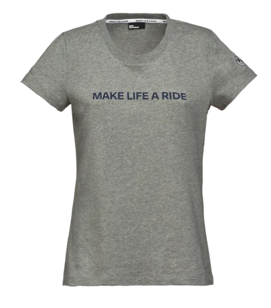 BMW T-Shirt Make Life A Ride Damen Grau