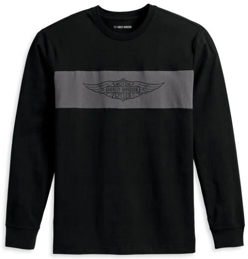 Harley Davidson Winged Bar & Shield Shirt für Herren - Colorblock-Design