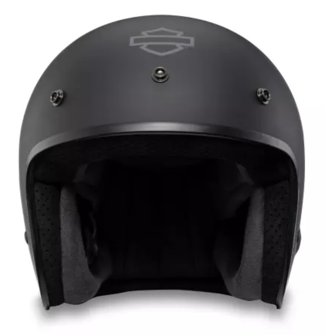 3/4 Offener Motorradhelm – Flat Leder Design Mit Blasenschild, DOT-zugelassen