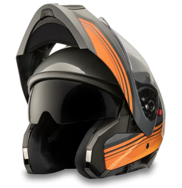 Harley Davidson Evo X17 Sunshield Modulhelm Grau/Orange