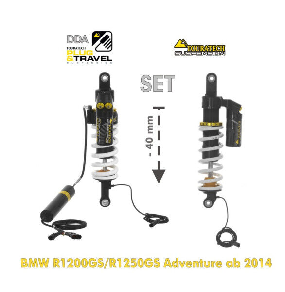 Touratech Suspension FAHRWERKSET Plug & Travel Tieferlegung -40mm für BMW R1200GS/R1250GS Adventure 