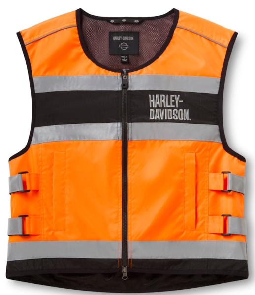 Harley Davidson Men's Hi-Vis Vest - Hi Vis Orange