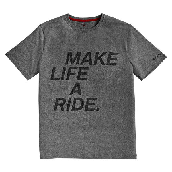 BMW T-Shirt Tour "Make Life A Ride" Hellgrau Melange