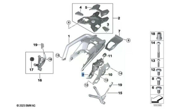BMW Motorrad R1300R/RS Kofferhalter Tourenkoffer Rechts