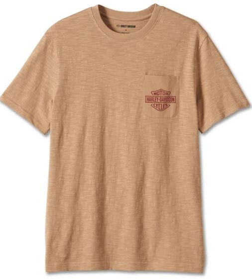 Harley Davidson Bar & Shield 3D Pocket T-Shirt für Herren - camel