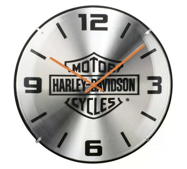 Harley Davidson Bar & Shield Glas-Wanduhr