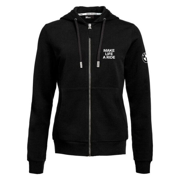 BMW Damen Zip-Hoodie Make Life a Ride Schwarz