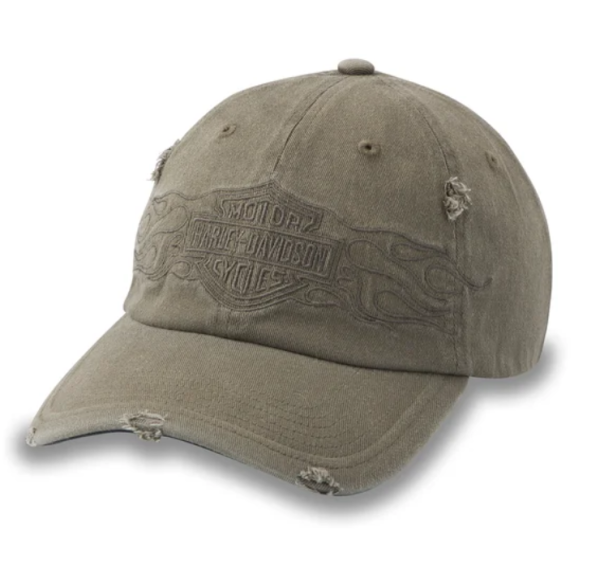 Harley Davidson Flying Lap Distressed Stretch-Fit Cap