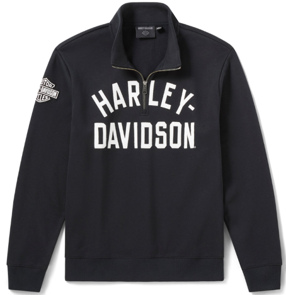 H-D Men's Essential 1/4 Zip Pullover Fleece - Harley Black