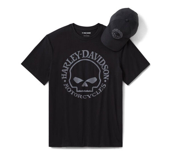 Harley Davidson Willie G Skull Mütze- und T-Shirt-Geschenkset für Herren
