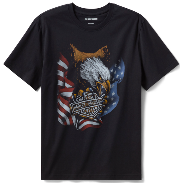 Harley Davidson T-Shirt mit Sternen und Streifen und Adlermotiv